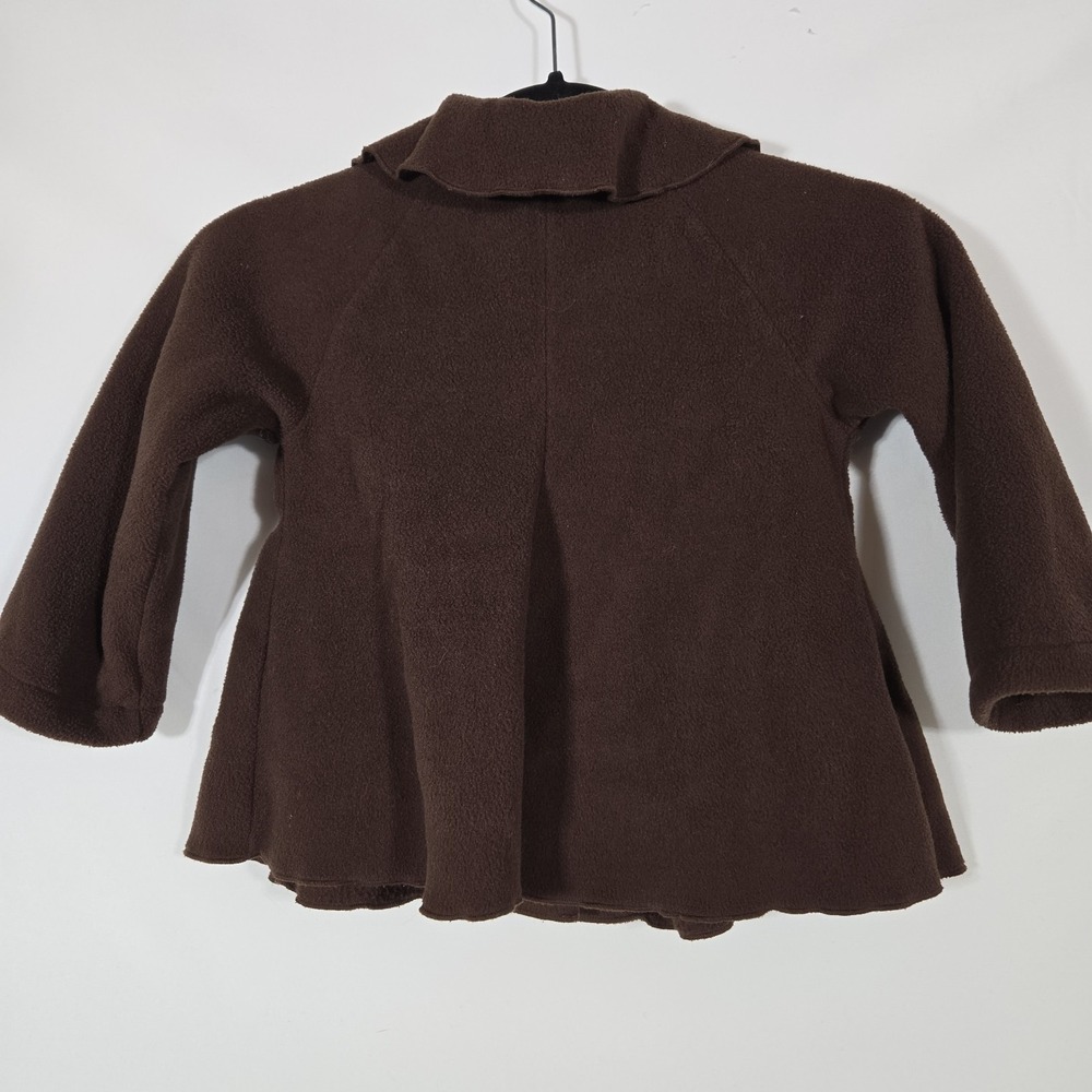 Mack & CO Girls Brown Fleece Jacket With Felt Fleece Flowers | Size 4T - Picture 2 of 8